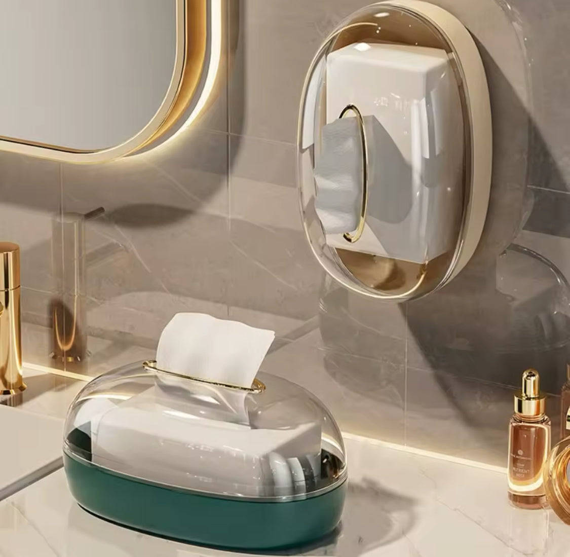 Acrylic Luxury Wall Mounted Tissue Box, Dustproof Napkin Box, Multifunctional Tissue Organizer Container Acrylic Luxury Wall Mounted Tissue Box, Dustproof Napkin Box, Multifunctional Tissue Organizer Container